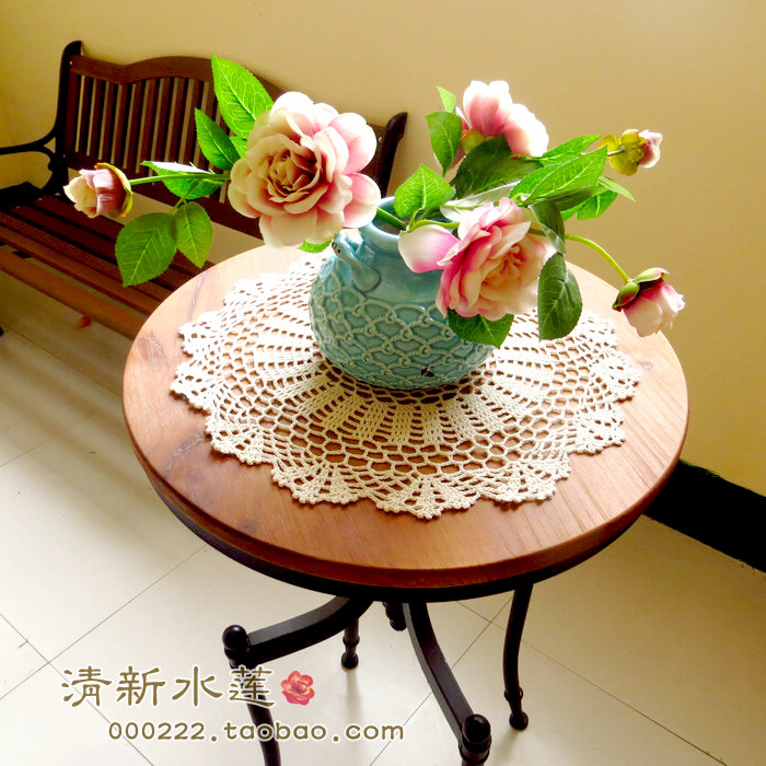 hoa loa kèn nước ngọt làm bằng tay móc đan openwork ren móc hoa trang trí Zakka vòng mat bảng - Khăn trải bàn khăn nhựa trải bàn