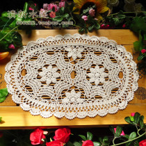 Fresh Water Lotus Pure Cotton Lace Hand Crochet Hook Flowers American Countryside Field Garden Hollowed-out Woven Cabinet Geb Table Flags