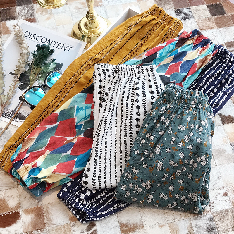 Quần lửng nữ 2019 hè mới quần muỗi retro bé thường xuyên nở quần 9 điểm chân quần - Quần quan dai cho be