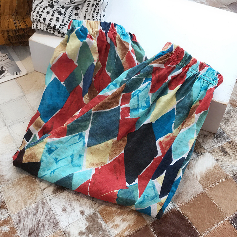 Quần lửng nữ 2019 hè mới quần muỗi retro bé thường xuyên nở quần 9 điểm chân quần - Quần quan dai cho be