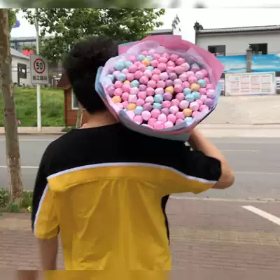 Graduation season pink lollipop bouquet Holding snacks Candy cartoon doll doll gift packaging material package