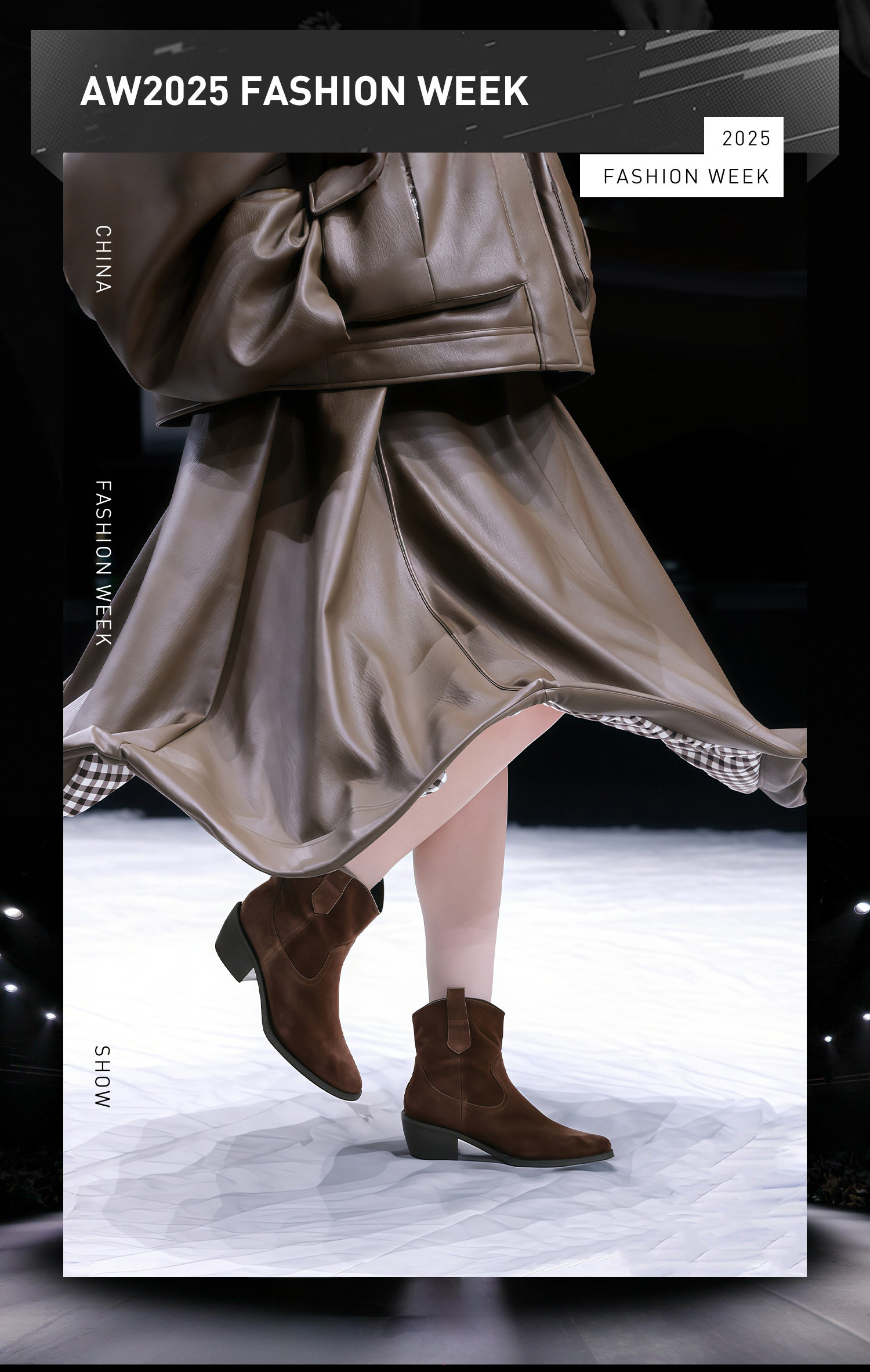 Западные Boots 康莉尖头西部牛仔靴女2025年冬季新款爆款美拉德棕色靴子粗跟短靴 Comely