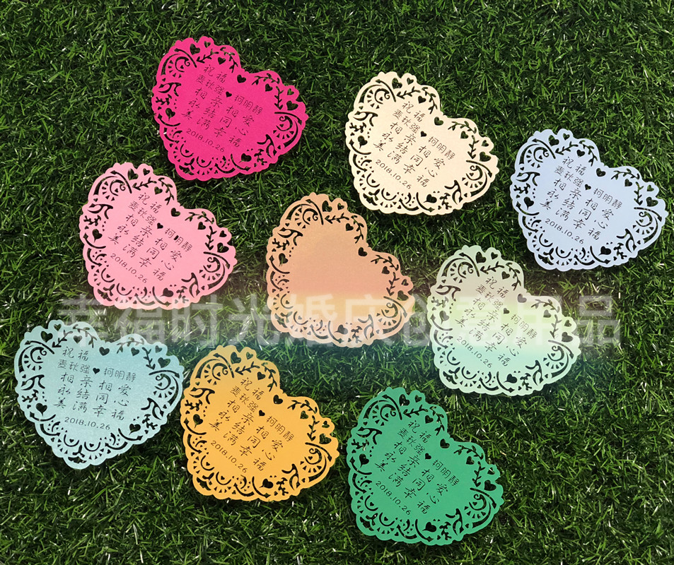 50 hollow lace love thanksgiving small cards Tanabata Valentine's Day blessing message card handwritten blessing thank you card