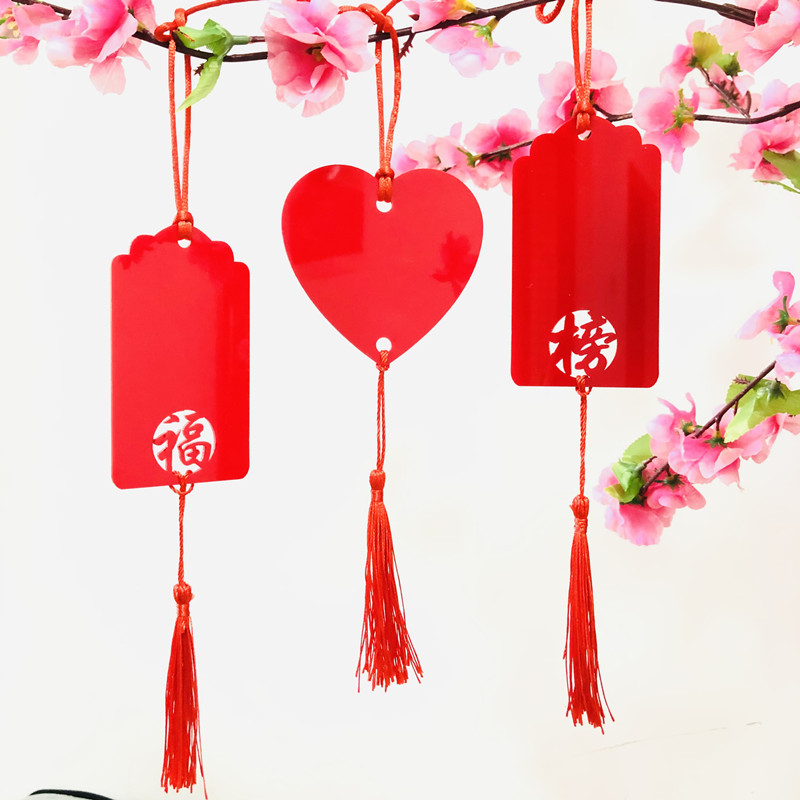 (50) Chinese style festival decoration listing handwritten wish blessing blessing card waterproof tag