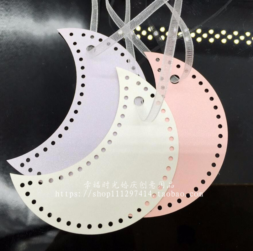 50 personalized hollow moon shape bookmark message card blank handwritten wish card wedding blessing thank you card