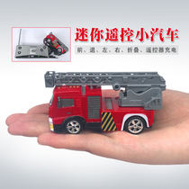 Ultra-small mini charging remote control car ladder water spray fire truck Cola racing childrens toy high-speed car