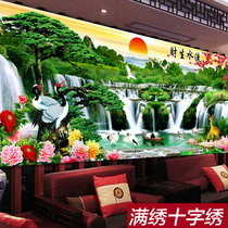 Cross stitch 2021 New Line embroidery landscape painting welcome pine running water wealth living room embroidered Landscape
