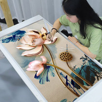 Diamond painting 2020 new 5d living room full of diamonds lotus crystal cross stitch 2021 with frame stickers diamond vertical version of the entrance