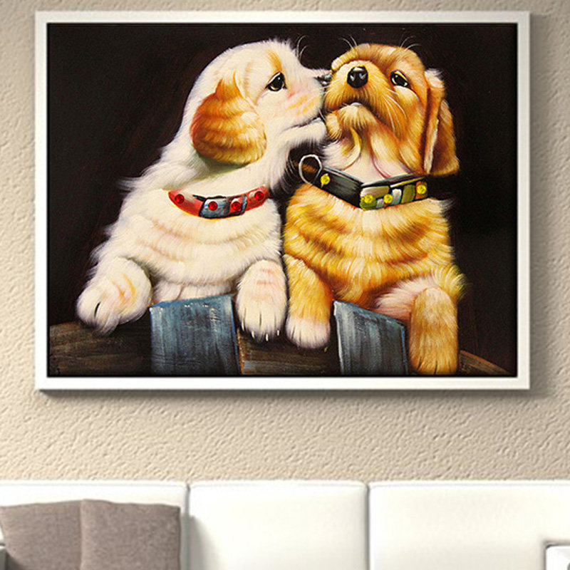 Diamond painting 2021 new 5d small dog three-dimensional cross stitch living room bedroom point paste crystal animal 2022