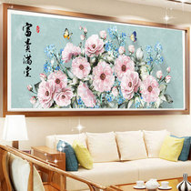 Diamond painting 2022 5d new living room full drill flowers open rich and expensive peony flowers cross embroidered brick stone show Zhenzhu 2021