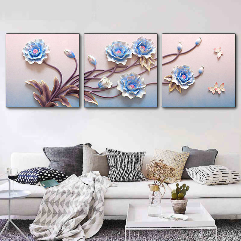2021 new diamond painting cross stitch living room sofa triptych crystal European-style masonry show plastered with diamonds 2022