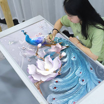 Diamond painting 2021 new 5D full diamond living room cross stitch 2020 Peacock vertical porch porch masonry show with frame sticker