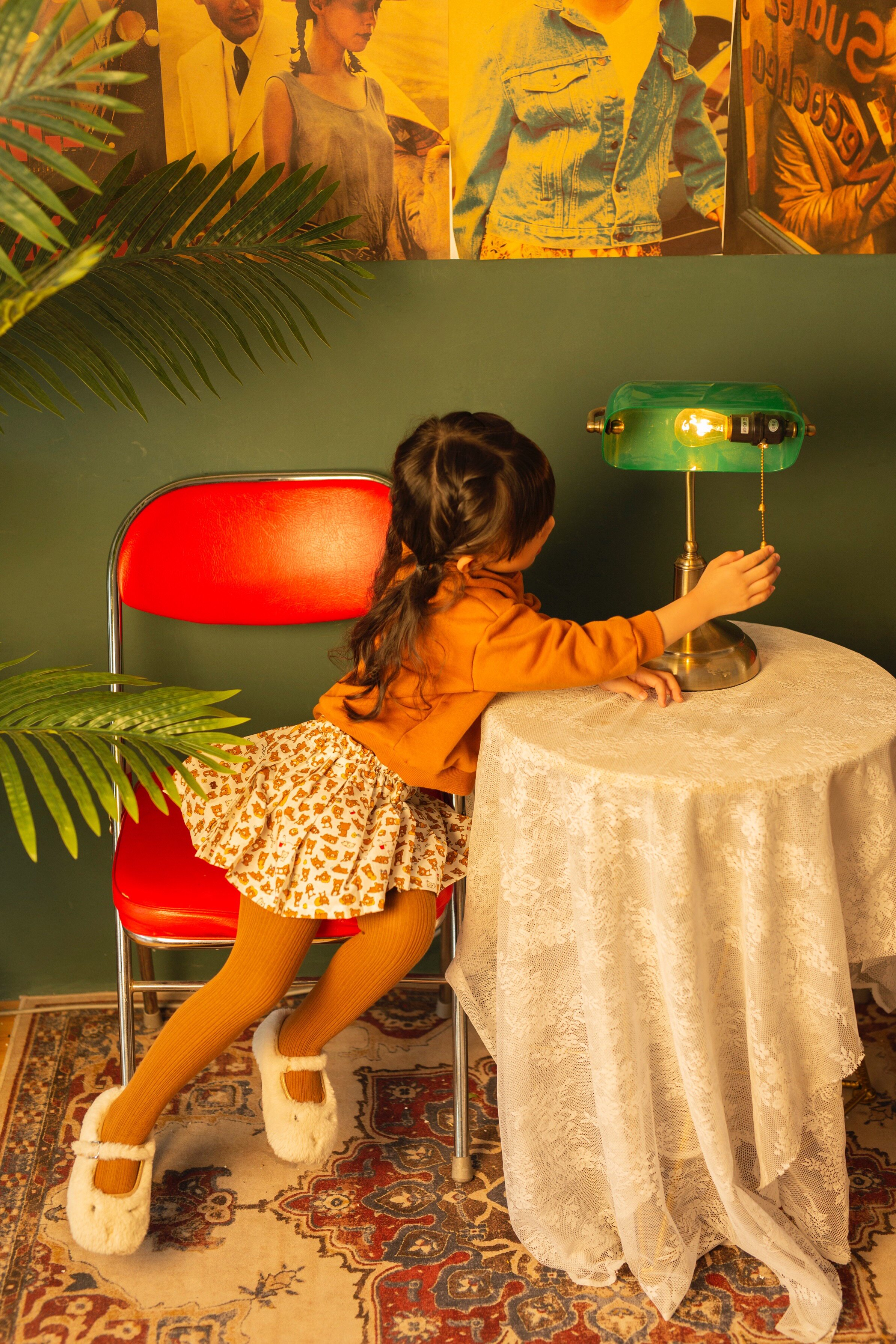 Meat Polo Home Original Easy Bear Thick Fur Ring Gross 100 Lap Thick Cotton T Pleat Skirt Children Suit Mid Autumn Festival Performance