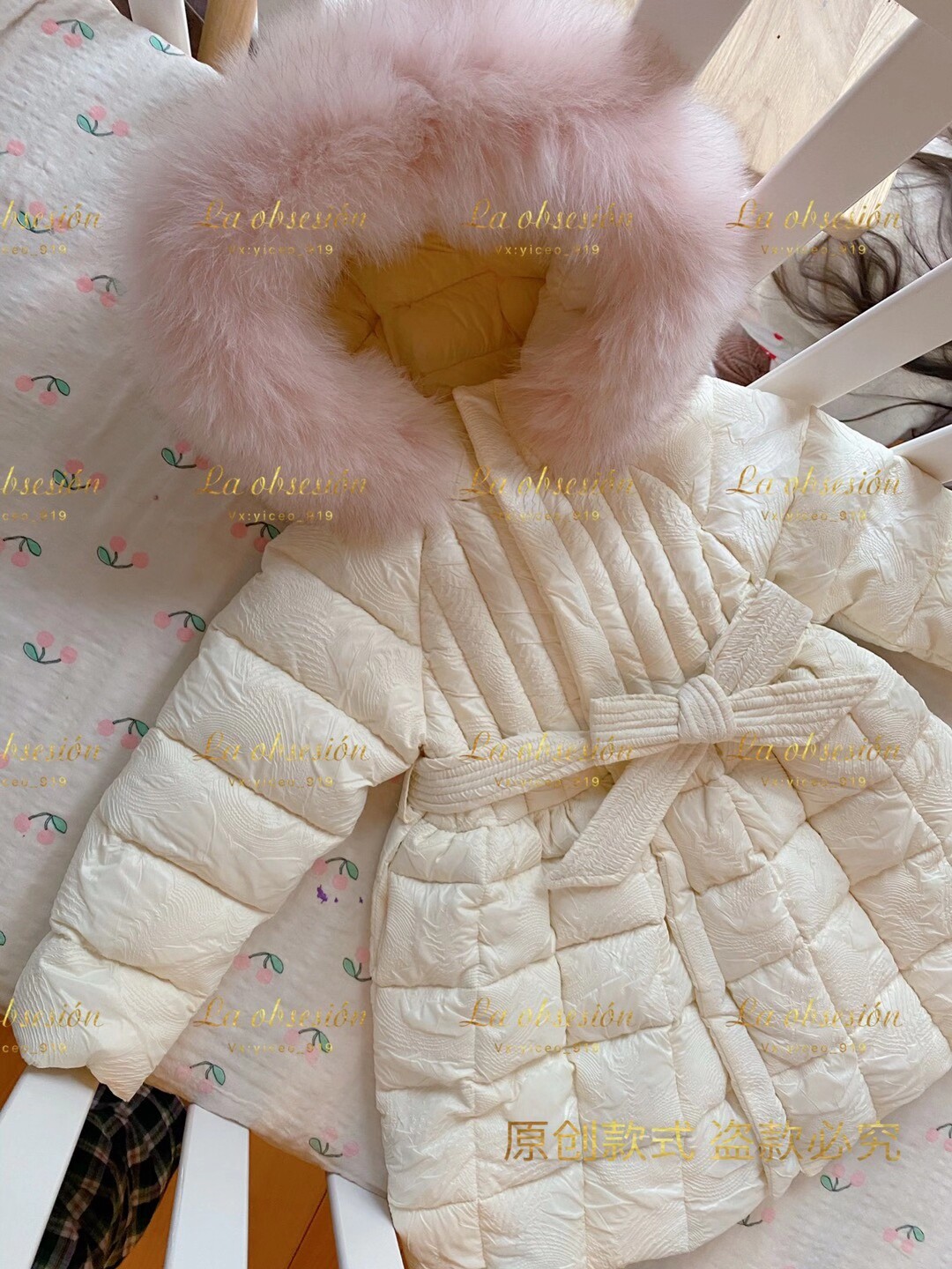The meat ball original peach white snow 95 large white velvet down jacket winter