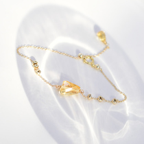 11th-day gift natural citrine original mine American 14K gold gold gold niche ins lucky fortune bracelet