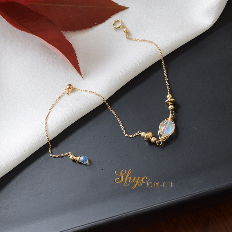 June Sheng Chen Shi-Cloud Canopy Moon Rainbow Moon Light Stone Crystal Handmade 14k Baukin minimalist Little crowdfriend Alchemy