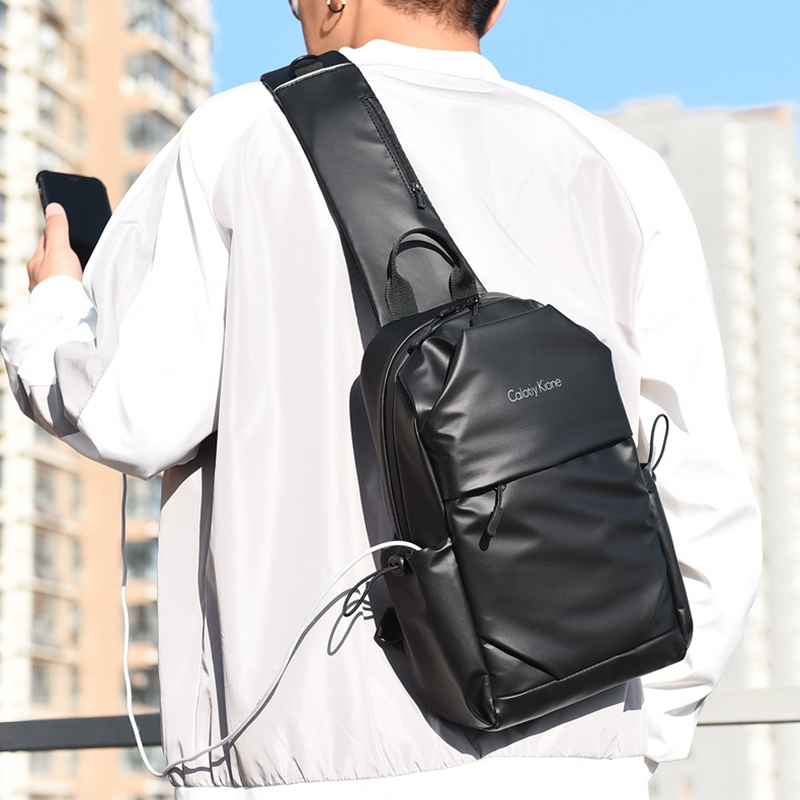 Hong Kong Duty Free Men's Chest Bag Messenger Bag Casual Multifunctional Shoulder Bag Diagonal Shoulder Bag Trendy Brand Small Bag