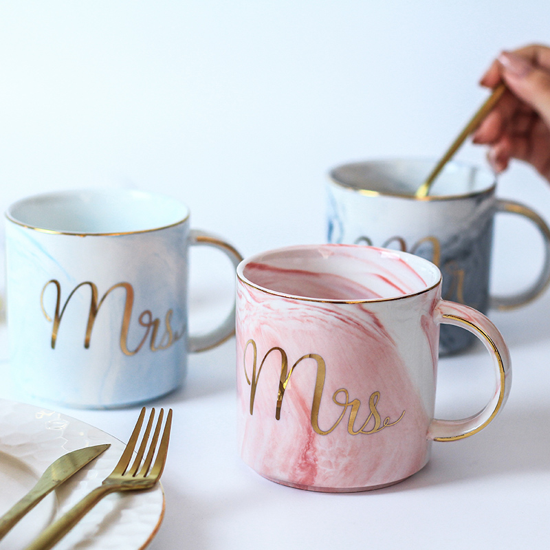 Creative Marble Textured Ceramic Cup Eurostyle Phnom Penh Markcup Office Water Glass Submen Lovers Coffee Cup Presents