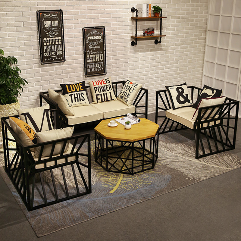 Nordic Sofa Chair Living Room Office Shop Minima Sofa Industrial Wind Casual Retro Trio Iron Art Sofa
