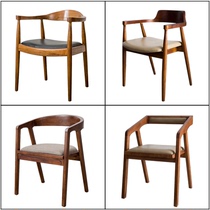 Hengzi solid wood dining chair Conference chair Household Chinese table dining table Neoclassical negotiation chair Boss chair Restaurant chair