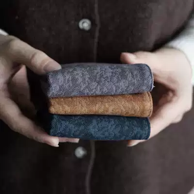 (Mi Shengji) slow Blue) cotton jacquard tea towel absorbent cotton linen fabric zero with thickened tea set