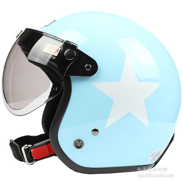 Taiwan Changan Blue and White Star Halley Electric Locomotive Safety Halley Men and Women Sun-Protection UV Retro Helmet Winter