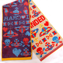 Sports towel long scarf Gallery pure cotton foreign trade export day single skull cartoon thick jacquard sports towel