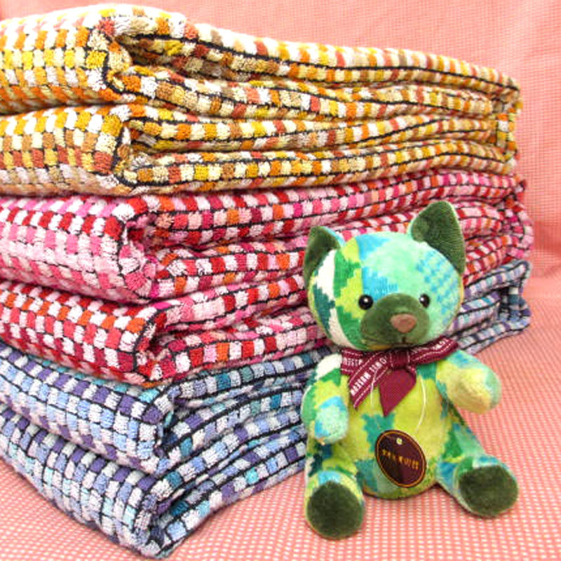 Wood Wood Source Pure Cotton Foreign Trade Export Day Single Oversized Super Soft Plaid Woolen Towels Quilt