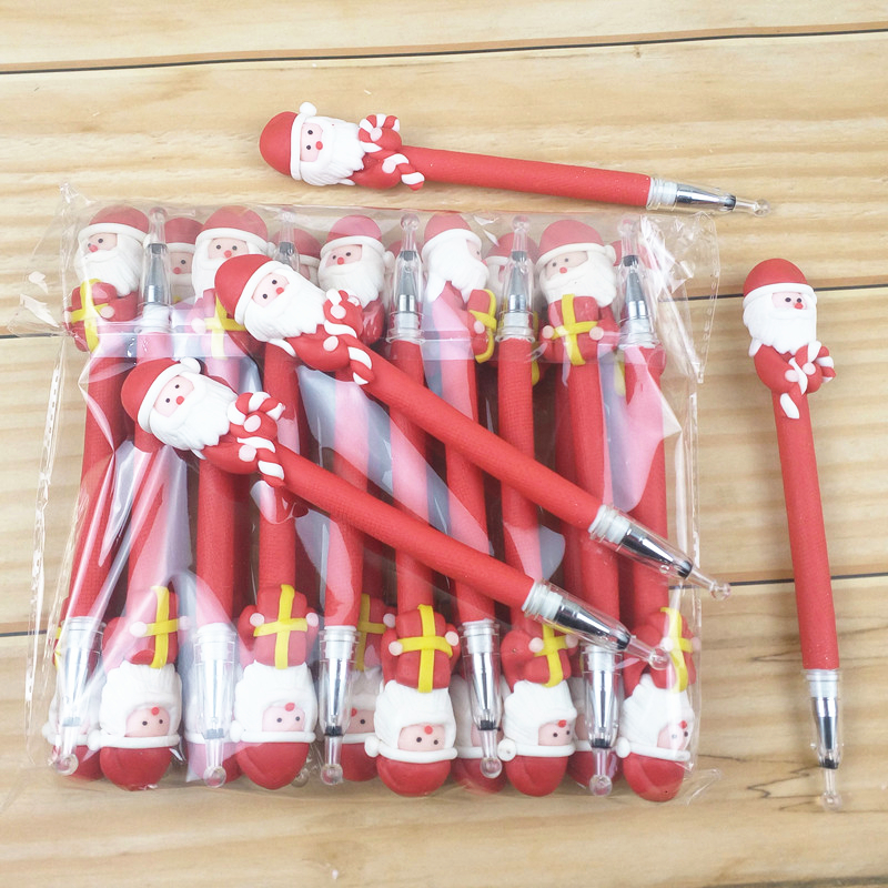 20 Christmas gifts Christmas pens adorable Santa Claus pens creative soft pottery pen students