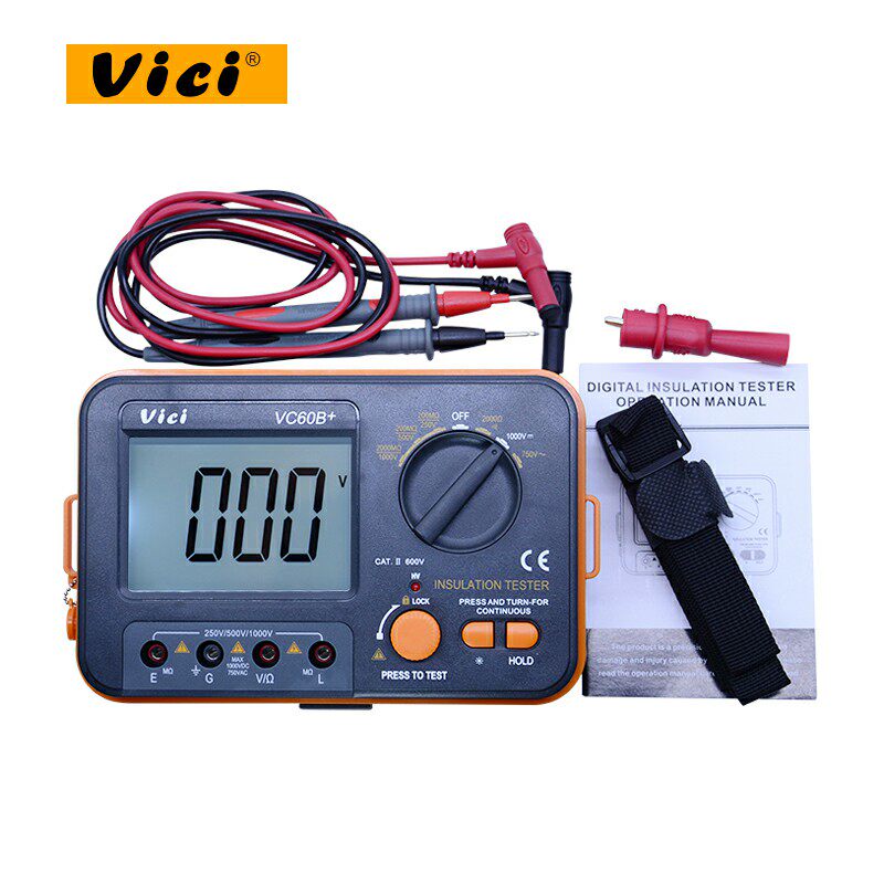 Vicht Insulation Resistance Tester Digital Euro Table VC60B High Accuracy Rocking Watch alarm