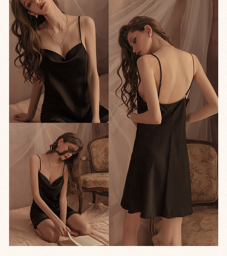 今夕何夕性感睡衣女两件套春秋季吊带睡裙2022年新款真丝套装纯欲详情57