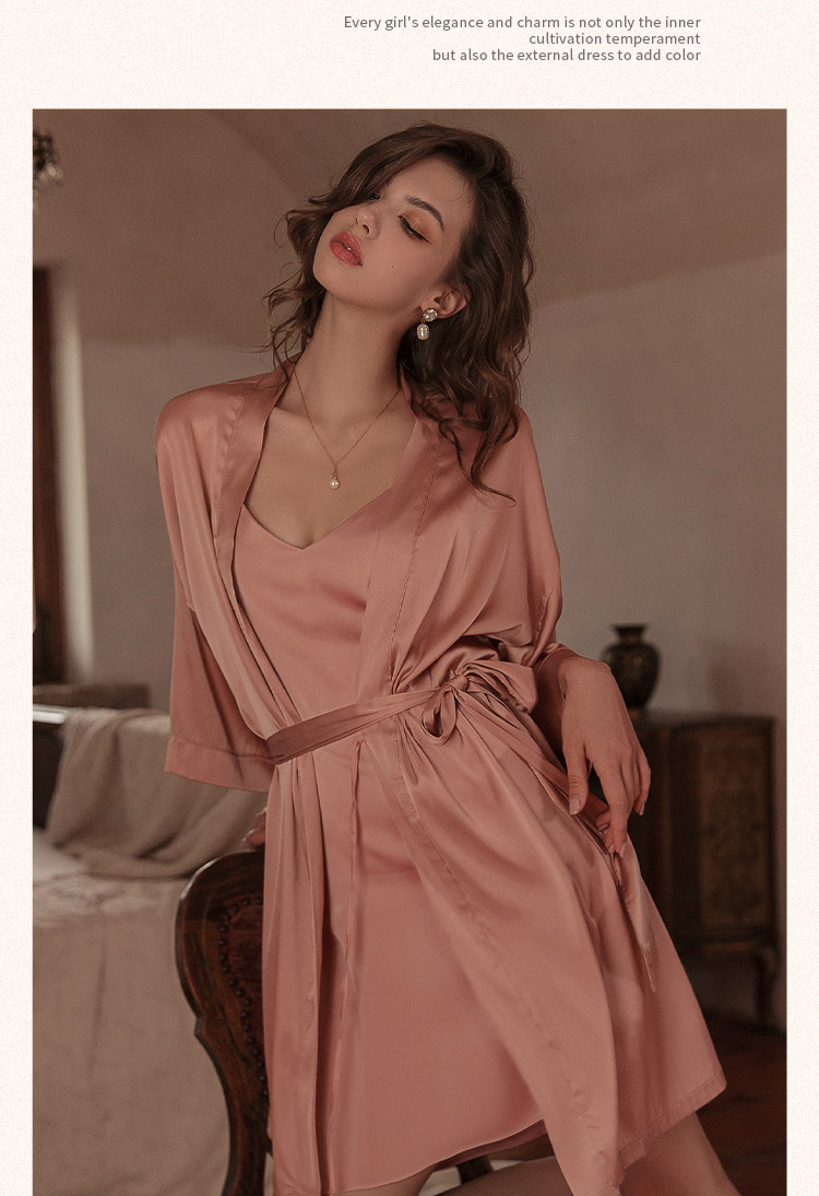 今夕何夕性感睡衣女两件套春秋季吊带睡裙2022年新款真丝套装纯欲详情60