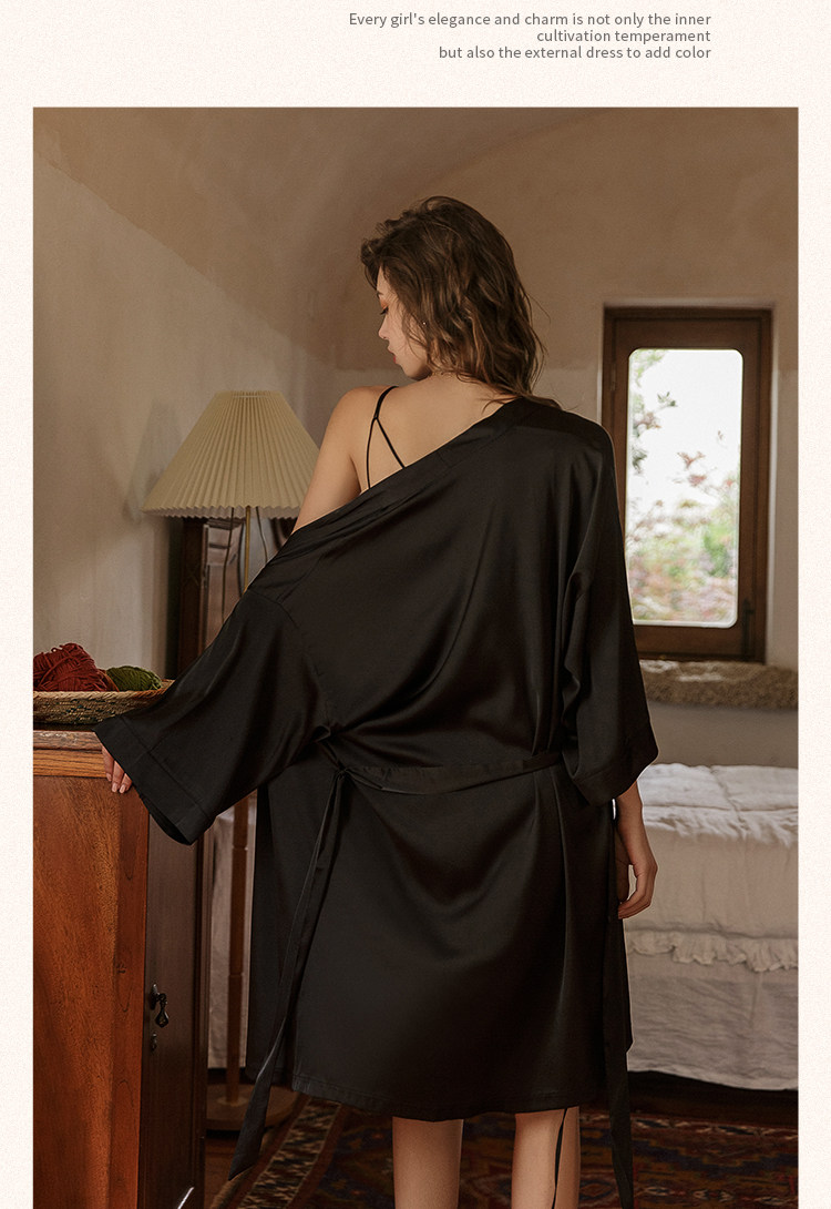 今夕何夕性感睡衣女两件套春秋季吊带睡裙2022年新款真丝套装纯欲详情46