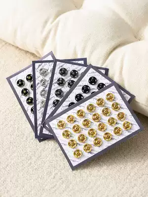 Invisible dark button metal small button pure copper coat button retro snap button white hand seam button accessories