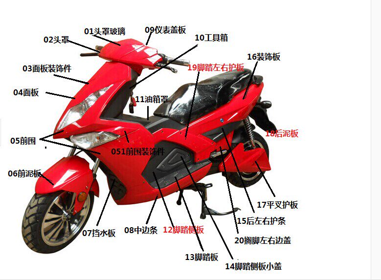 Electroplated electric car shell painted skull ride motorcycle plastic parts roasting electric car accessories