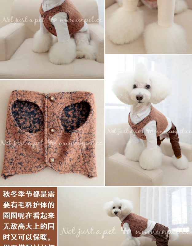 Phiên bản giới hạn Bao Hao mùa thu thú cưng quần áo vòng tròn phù hợp với vest Teddy dog ​​quần áo len - Quần áo & phụ kiện thú cưng