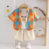 Летняя хлопковая детская рубашка для мальчиков для отдыха, подходит для подростков