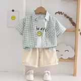 Летняя хлопковая детская рубашка для мальчиков для отдыха, подходит для подростков