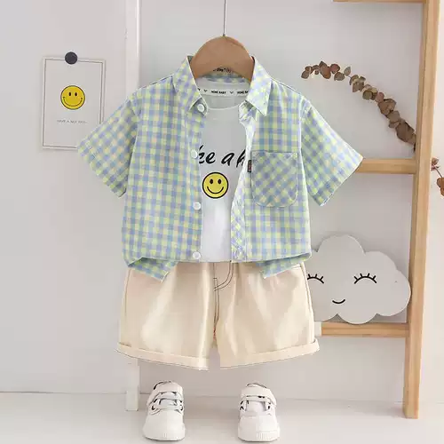 Летняя хлопковая детская рубашка для мальчиков для отдыха, подходит для подростков