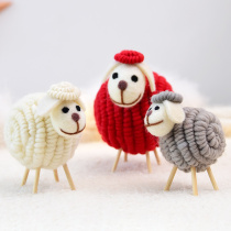 Creative wool felt sheep desktop Christmas ornaments diy gift scene arrangement Christmas decorations