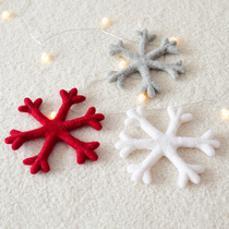 Wool felt star snowflake Christmas tree decoration pendant handmade diy material arrangement Christmas decorations