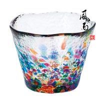 Japanese native ADERIA Jinqi colorful crystal glass cup wine cup tea cup