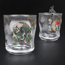 Japanese native ADERIA Aeolus Raytheon handmade glass whiskey Cup Cup glass glass cup wooden box