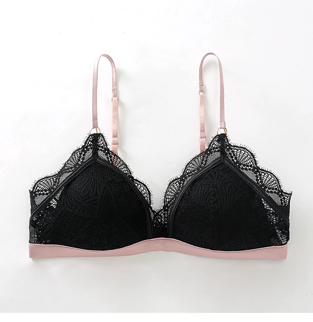 6IXTY8IGHT 68 màu ren thật gợi cảm phù hợp không có vòng thép siêu mỏng cup bra set nữ BR07283 - Bộ đồ lót