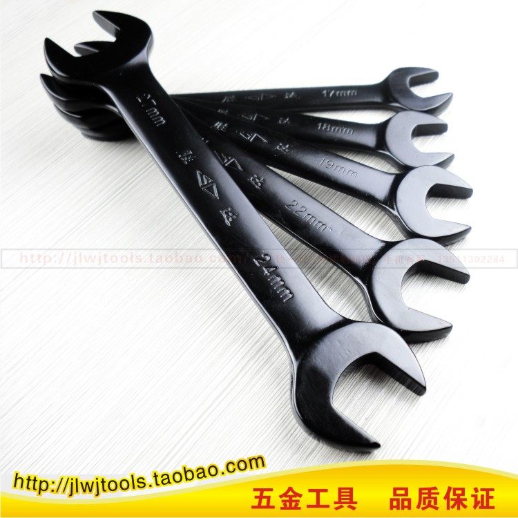 Shengda tools Electrophoresis black double-headed wrench open wrench Non-adjustable wrench