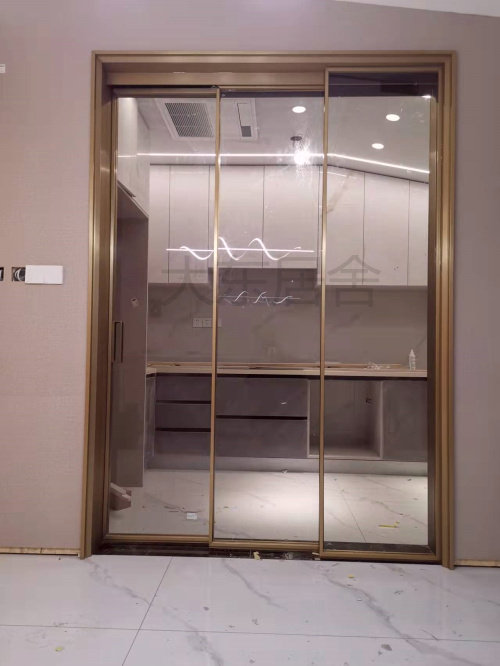 Set to be extremely simple and narrow frame transfer door 16 fine frame wire drawing copper suspension wheel suspension slide glass Ramen OPK suspension wheel