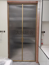 Customized minimalist narrow frame sliding door 16 thin frame brushed copper crane crane rail sliding glass sliding door OPK hanging wheel