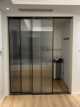 Zhengzhou custom-made narrow edge 8MM ultra-white glass transparent tempered minimalist border thin border enamel White sliding door