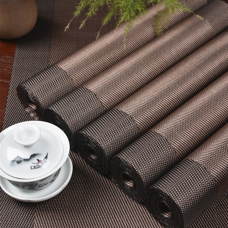 PVC tea mat waterproof and mildewproof table flag tea mat tea cloth household tablecloth Plastic tea flag Chinese Zen teapot mat