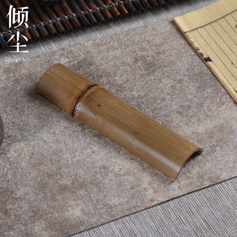 竹子茶則賞茶則茶荷茶道六君子配件竹茶則碳化鏡面竹節禪意|茶道/零配